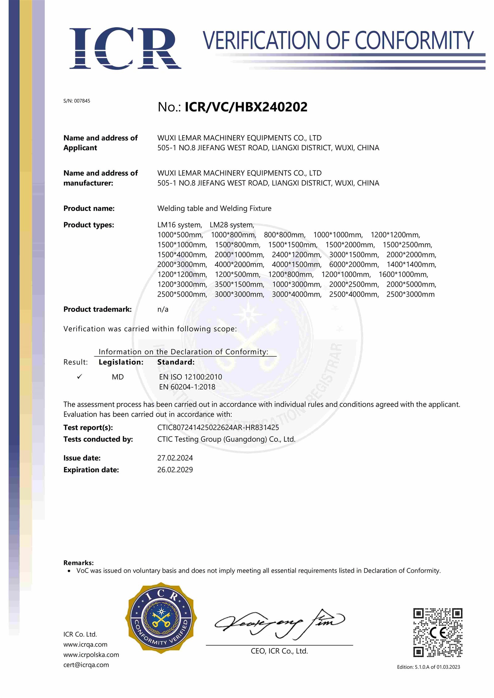 CE certificate CE certificate